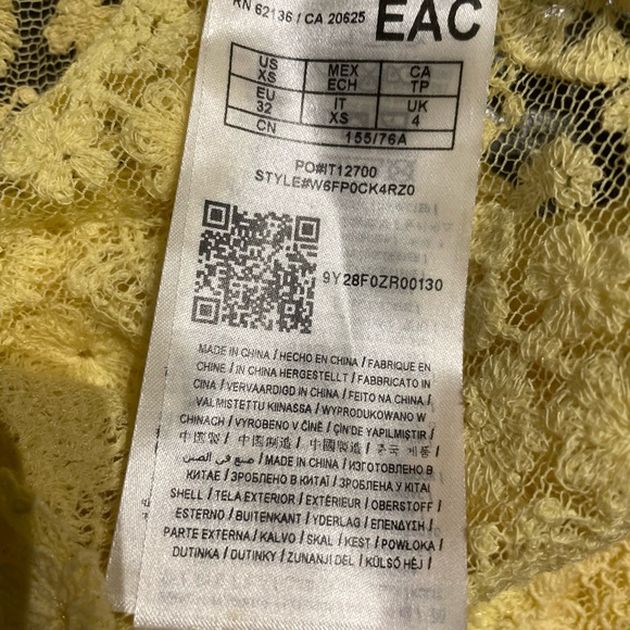 Guess YELLOW lace up camisole XS - Picture 3 of 6